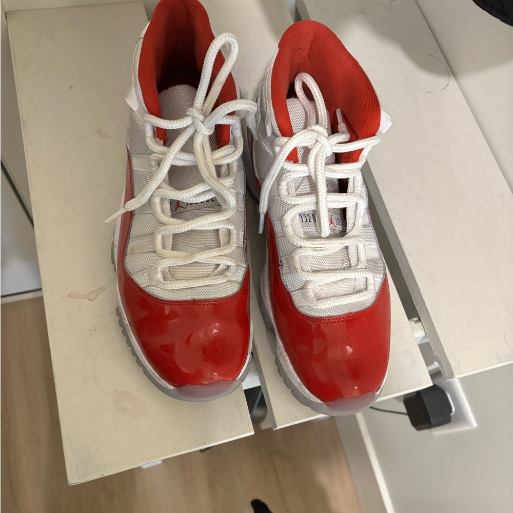 Men's Red and White Athletic Shoes